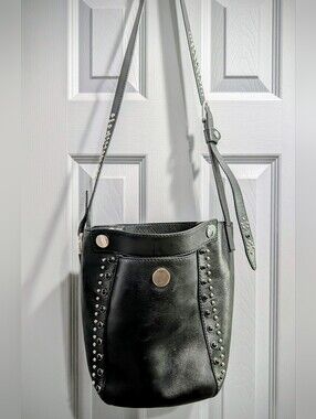 3.1 Phillip Lim Dolly Small Studded Bucket Bag Black Leather Moto Goth Y2K Rare